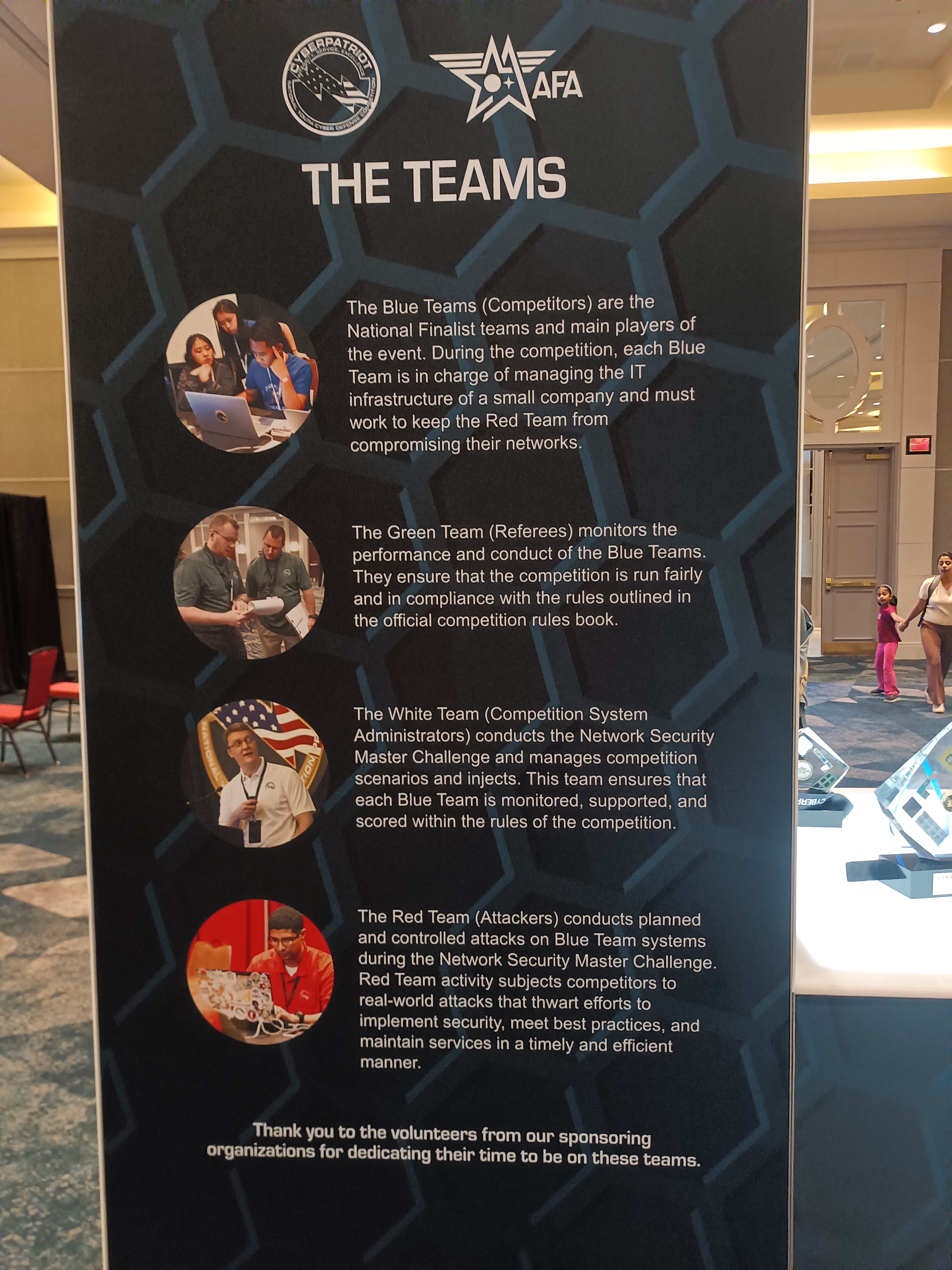 CyberPatriot team roles breakdown at the venue