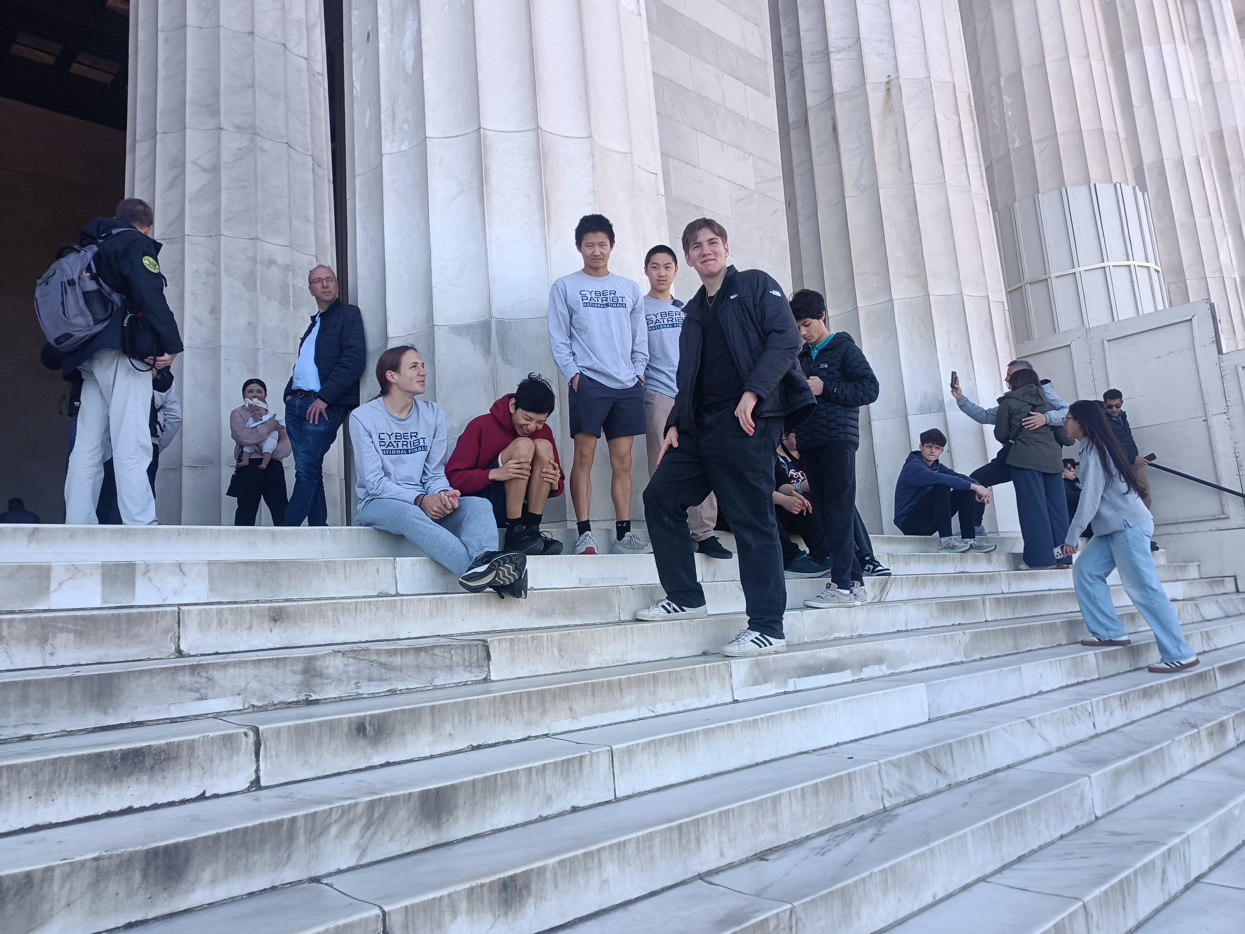 On the steps of the Lincoln Memorial